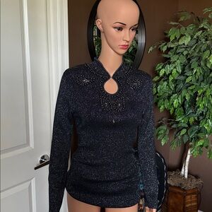 Lauren Michelle Medium Long Sleeve Metallic Beaded